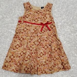 NWT Baby Gap Paisley Tan & Red Peplum Dress